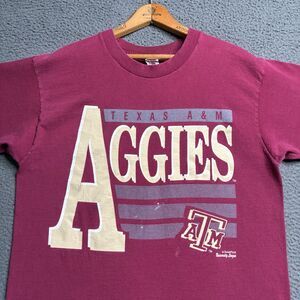 Vintage NCAA Texas A&M University Aggies T-Shirt Large USA Made Single Stitch